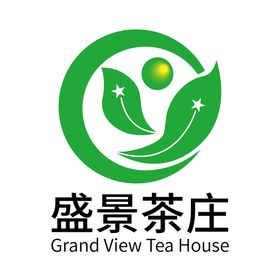 绿色清新茶庄logo