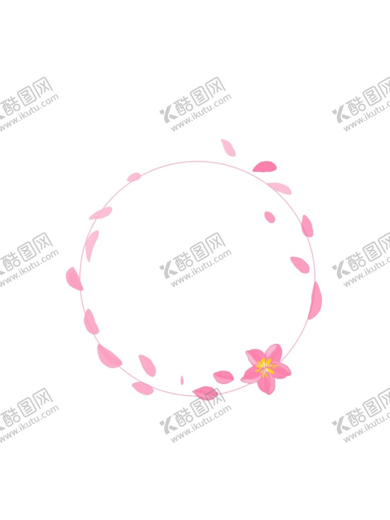 编号：25378606242150512476【酷图网】源文件下载-手绘圆形花纹边框樱花