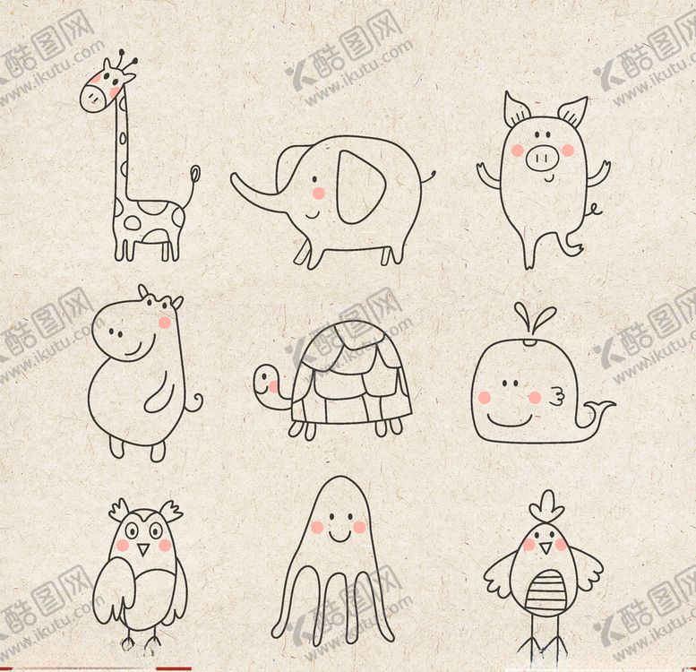 编号：79801310062028196906【酷图网】源文件下载-矢量动物矢量植物插画手绘