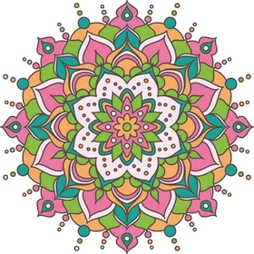 彩色复古花纹png杂典