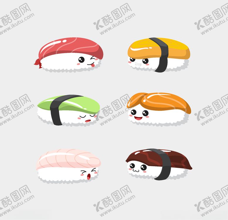 编号：94440106302205196235【酷图网】源文件下载-可爱寿司