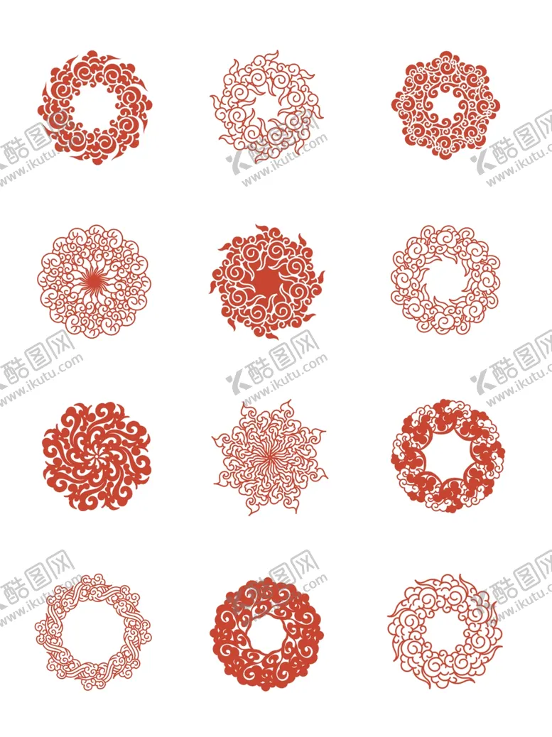 编号：68780503281305089554【酷图网】源文件下载-中国风祥云图案花纹底纹PNG