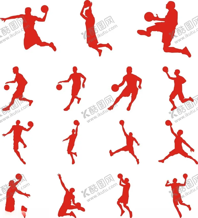 编号：76850701270038289962【酷图网】源文件下载-篮球运动员剪影