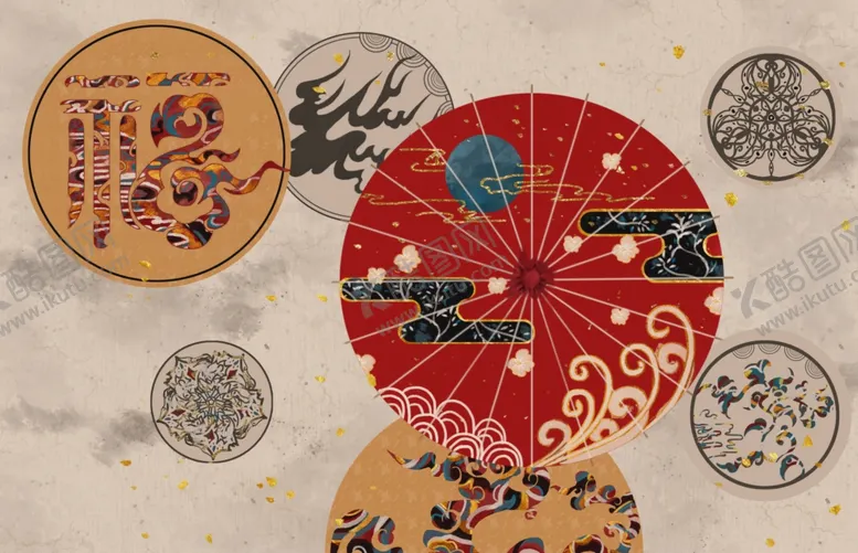 编号：67217402031847329597【酷图网】源文件下载-鎏金中式山水