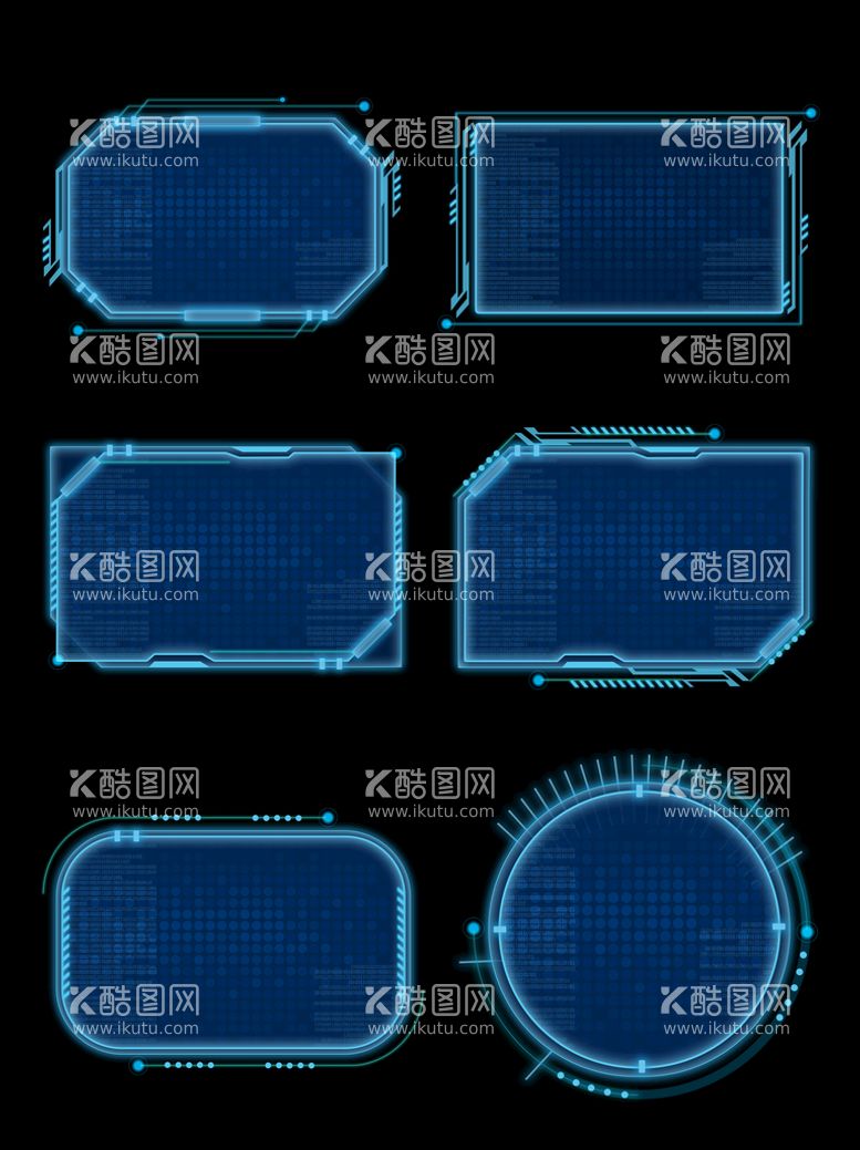 编号：69016511180313103066【酷图网】源文件下载-科技图框元素psd