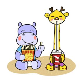 卡通长颈鹿