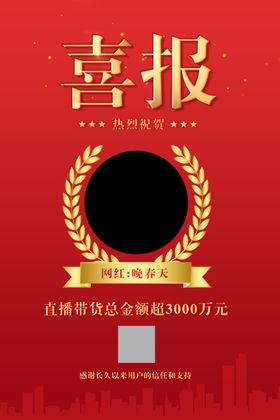 红色高端大气喜报宣传海报