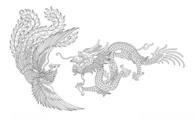 龙凤呈祥福纹样素材囍