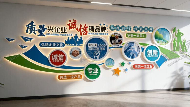 编号：30835704231612023056【酷图网】源文件下载-企业科技文化墙