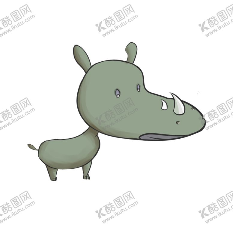 编号：71230109131735416247【酷图网】源文件下载-卡通犀牛插画