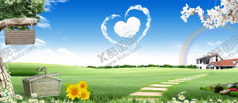 编号：18219109280503071163【酷图网】源文件下载-蓝天白云草地