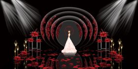 欧式简约红色主题婚礼会场
