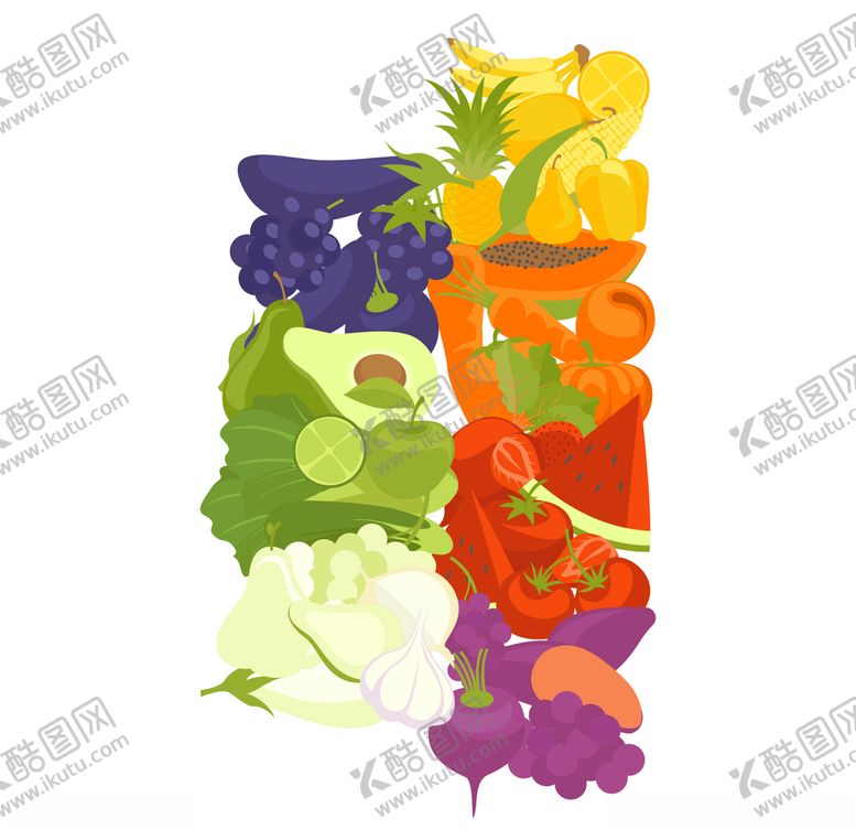 编号：53793110301640447261【酷图网】源文件下载-矢量水果蔬菜素材