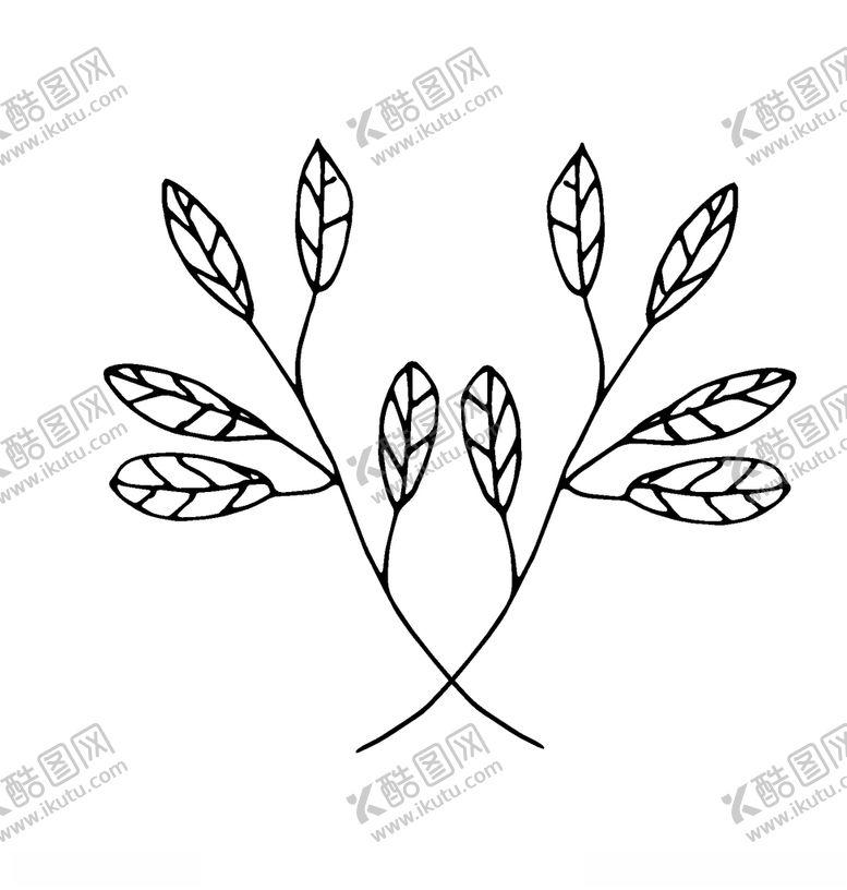 编号：15210510191219338100【酷图网】源文件下载-黑白简约线条植物绘画
