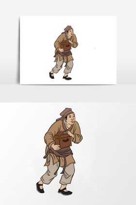 淡彩国画人物