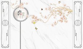 树飞鸟背景墙