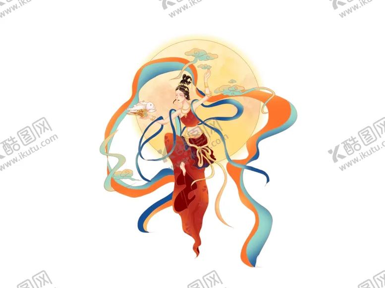 编号：27718002201932336832【酷图网】源文件下载-手绘卡通嫦娥