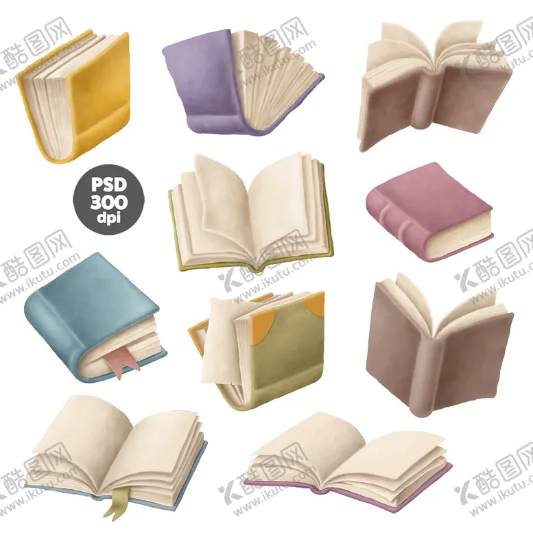 编号：25917009221050537039【酷图网】源文件下载-手绘书本合集