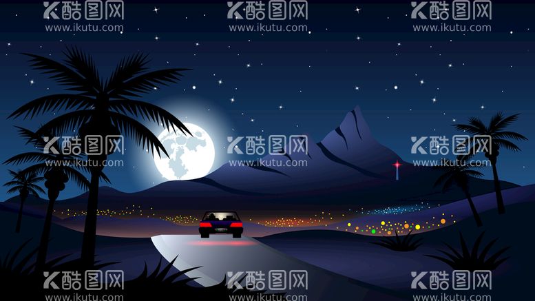 编号：57301209232100537963【酷图网】源文件下载-夜景插画