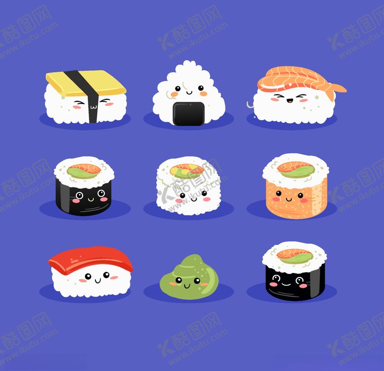 编号：42445110071830042294【酷图网】源文件下载-可爱寿司