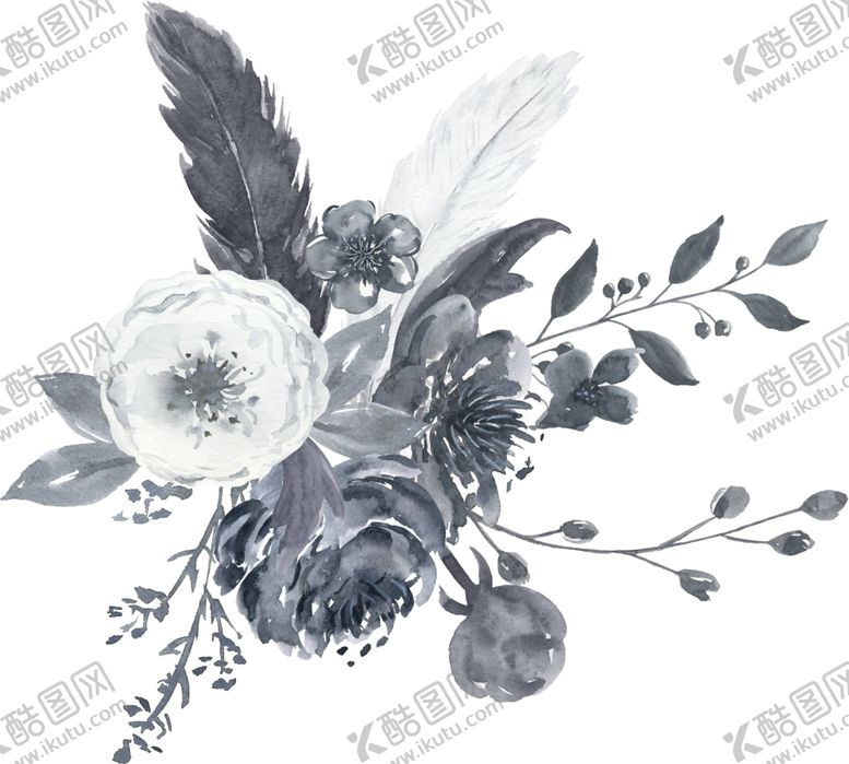 编号：91609305101015308210【酷图网】源文件下载-水彩花朵装饰图案