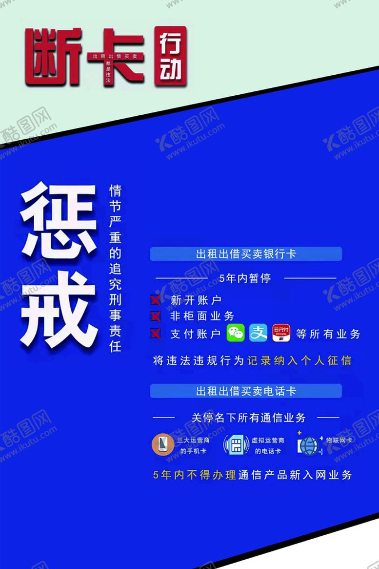 编号：37401909132119243142【酷图网】源文件下载-断卡惩戒展架海报