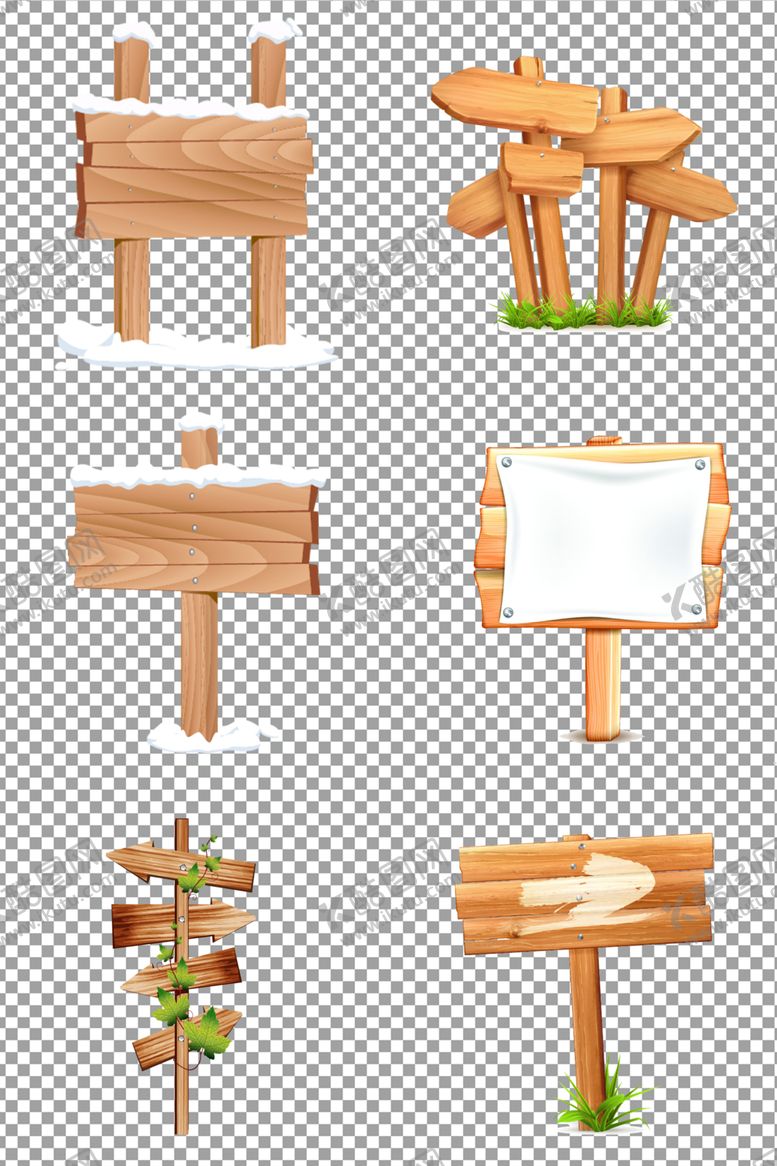 编号：33662109300202013043【酷图网】源文件下载-手绘卡通木制路标