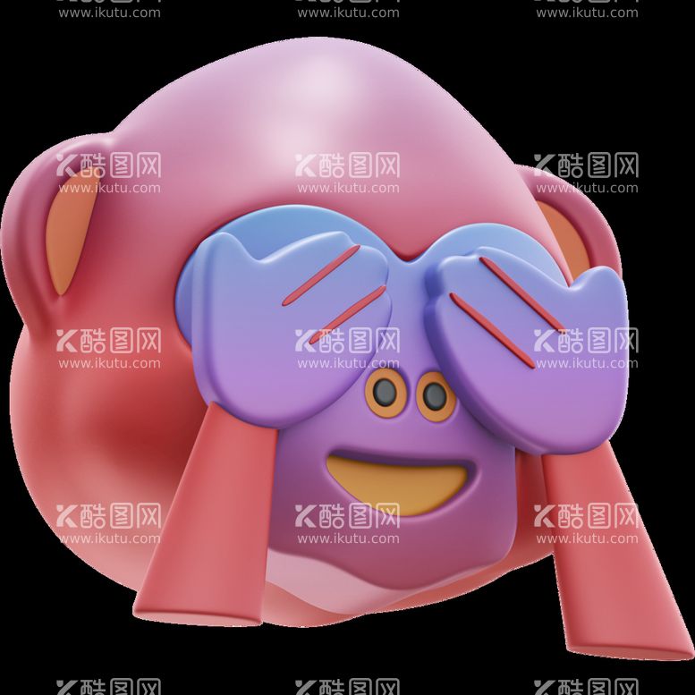 编号：52094510260555263498【酷图网】源文件下载-猴子动物捂眼睛