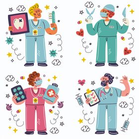 多彩职业人物插画