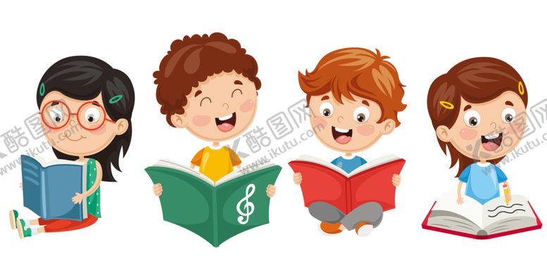 编号：82271609270919539157【酷图网】源文件下载-读书的卡通人物