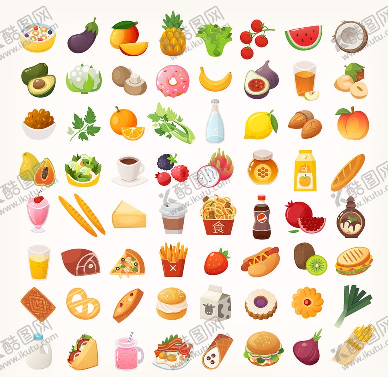 编号：23759810291345426959【酷图网】源文件下载-矢量食材图标