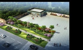 市政道路路口节点绿化景观鸟瞰