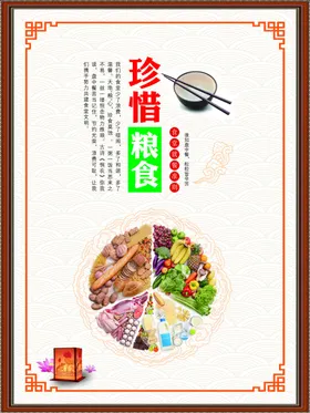 珍惜粮食宣传画边框简约国风