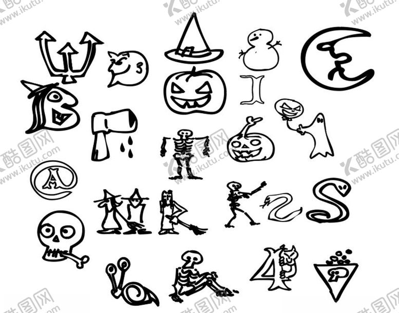 编号：97971409240323093152【酷图网】源文件下载-万圣卡通简单图案