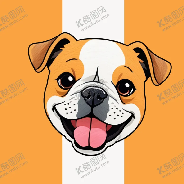 编号：29991702250413371838【酷图网】源文件下载-手绘卡通斗牛犬
