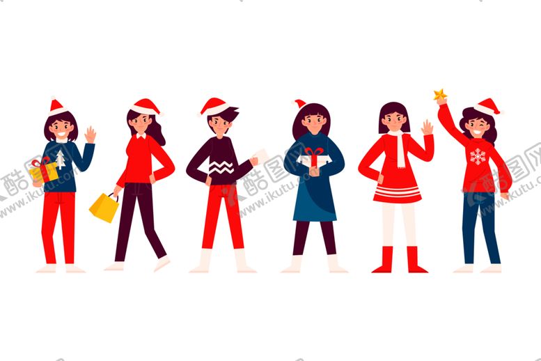 编号：87800610041744157736【酷图网】源文件下载-卡通圣诞人物