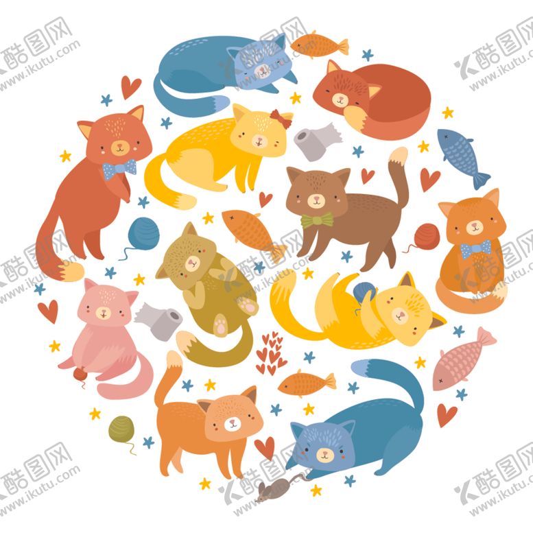 编号：41697509281115447644【酷图网】源文件下载-猫卡通