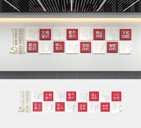党支部四个意识四个自信党建文化墙