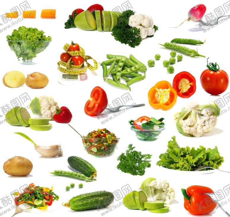 编号：31044709220531155045【酷图网】源文件下载-25种蔬菜减肥主题高清图片