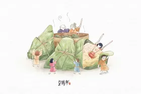 端午粽子插画矢量手绘节