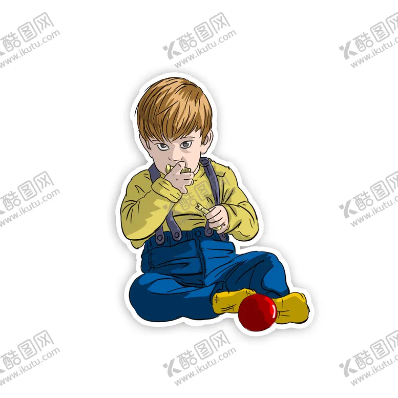 编号：90426810051724157854【酷图网】源文件下载-玩玩具的小男孩儿童幼儿卡通矢量