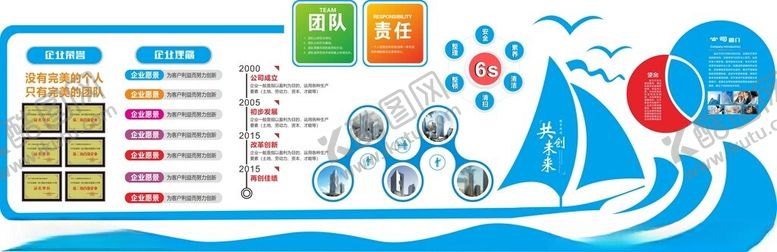 编号：65524409222347295969【酷图网】源文件下载-帆船企业文化墙