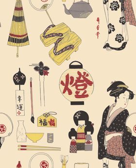 数码印花日本女人日式风