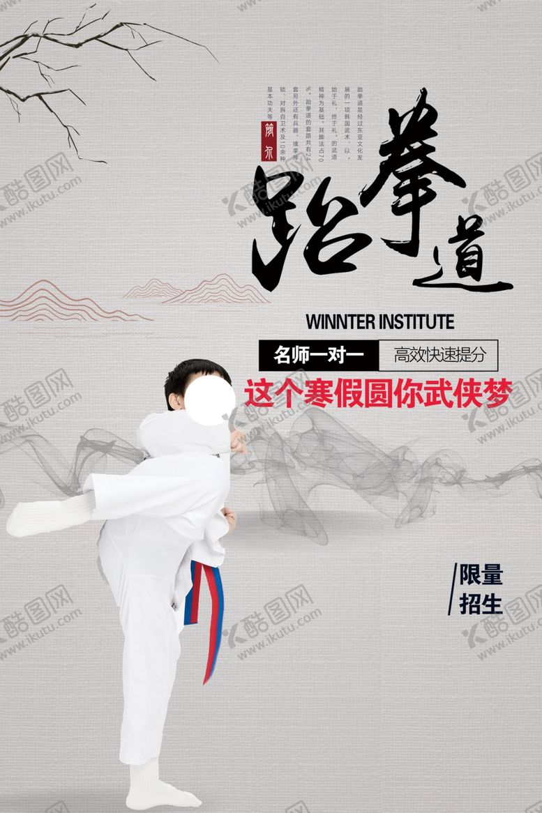 编号：40018104162056125321【酷图网】源文件下载-简约寒假跆拳道招新海报