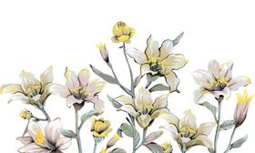 花朵清新传统复古墙贴壁画素材