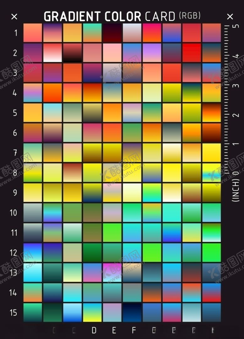 编号：72273609270916533862【酷图网】源文件下载-高级渐变色卡实用渐变色谱