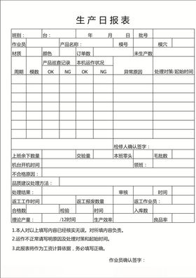 生产日报表