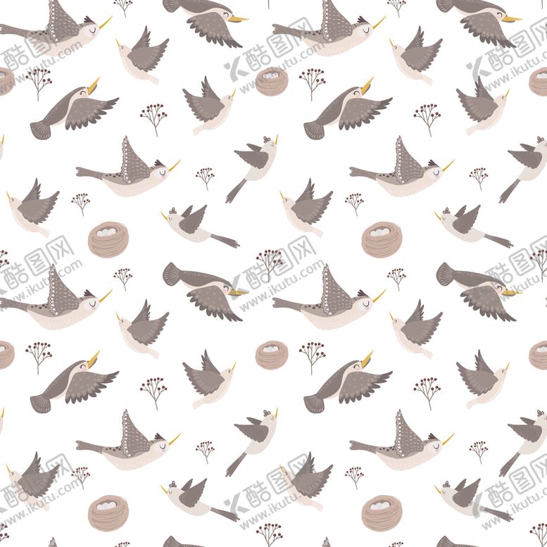 编号：38866209172241538862【酷图网】源文件下载-鸟雀无缝背景