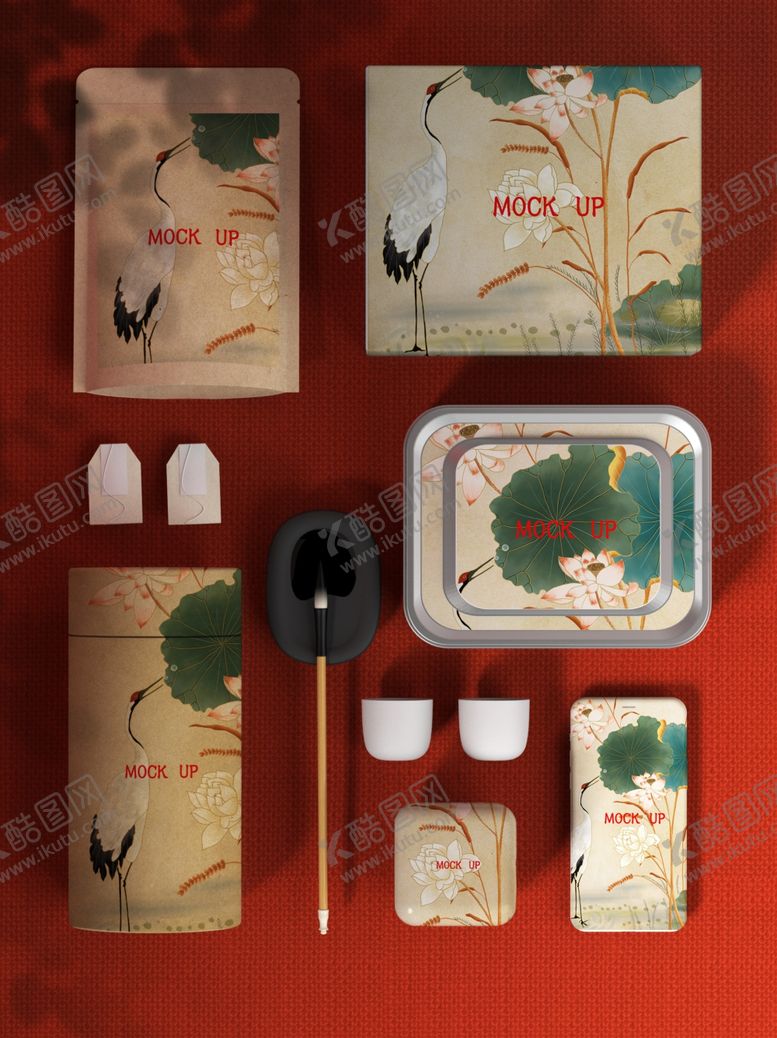 编号：13791602150554375529【酷图网】源文件下载-中式传统文创包装样机