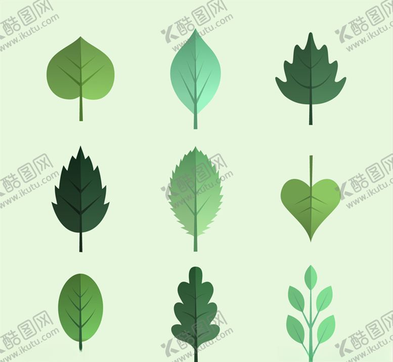 编号：44696410310025551131【酷图网】源文件下载-绿色树叶设计矢量素材
